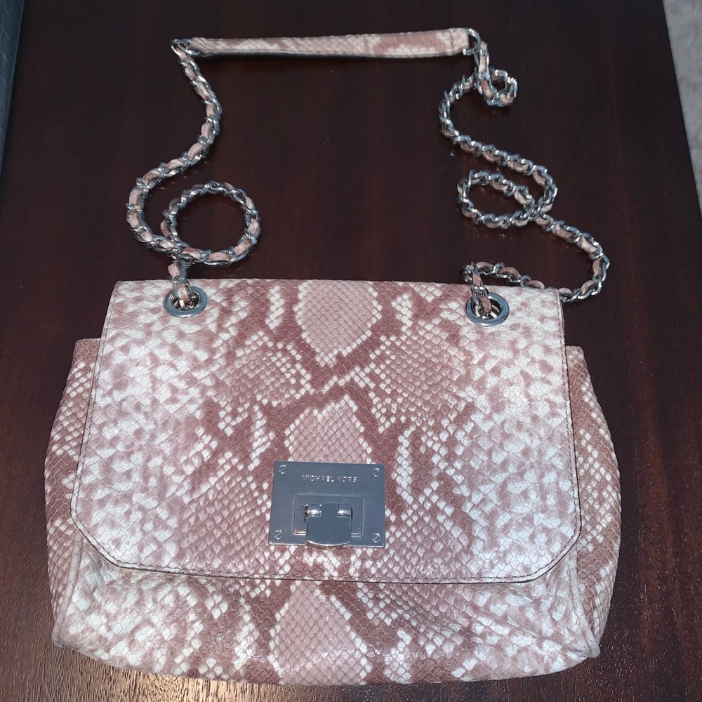 Micheal kors snakeskin crossbody or shoulder bag.